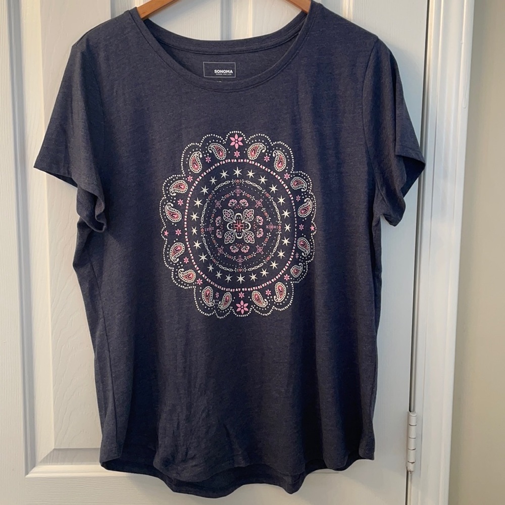 Sonoma navy shirt sleeved tee